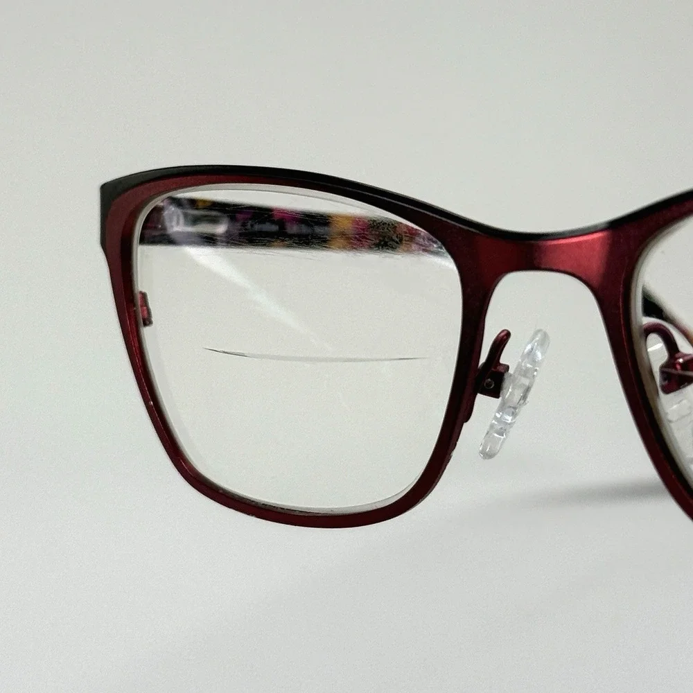 LAURA ASHLEY Caroline Eyeglasses Frame Only 53-17-135 Dark Burgundy Red Full Rim